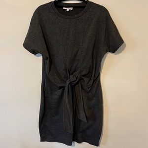About Us T-shirt dress with front tie, Gray, Size XL
